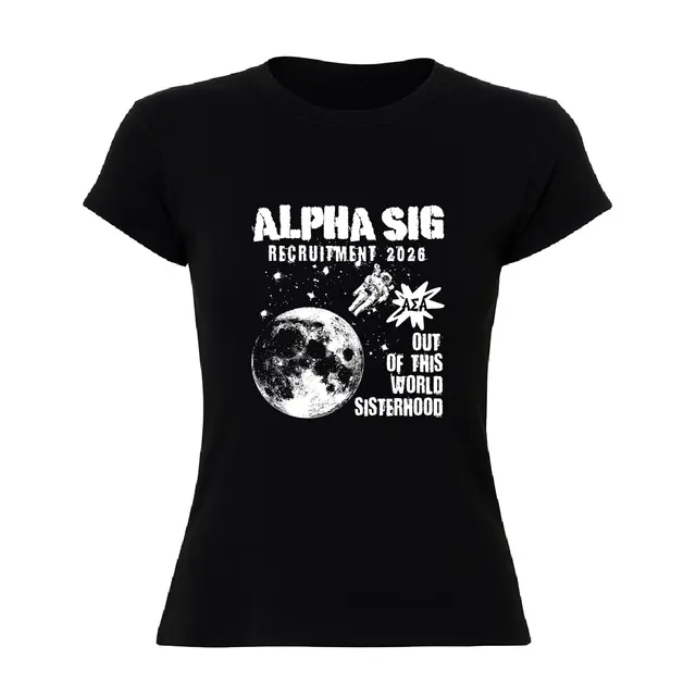 Alpha Sigma Alpha Astronaut and Moon Graphic Recruitment Shirt 2