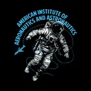 American Institute of Aeronautics and Astronautics Astronaut and Rocket Text PR Shirt