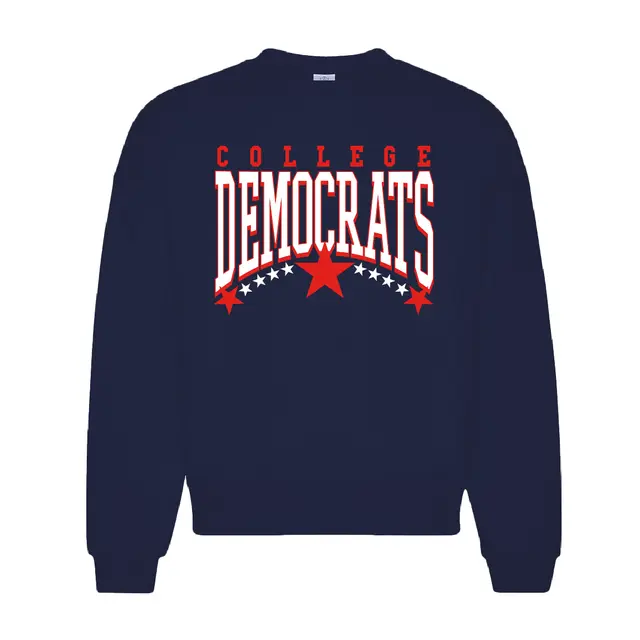 College Democrats Bold Lettering Star Graphic PR Crewneck 2