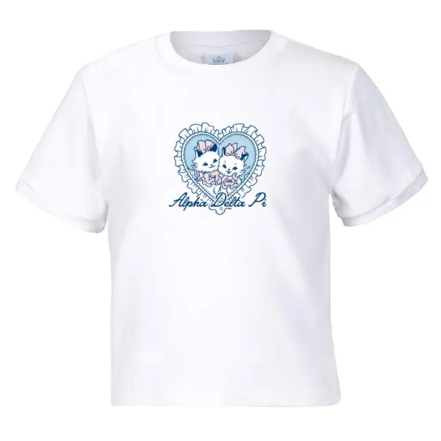 Alpha Delta Pi Cute Kitten Heart Big Little Reveal Shirt 2