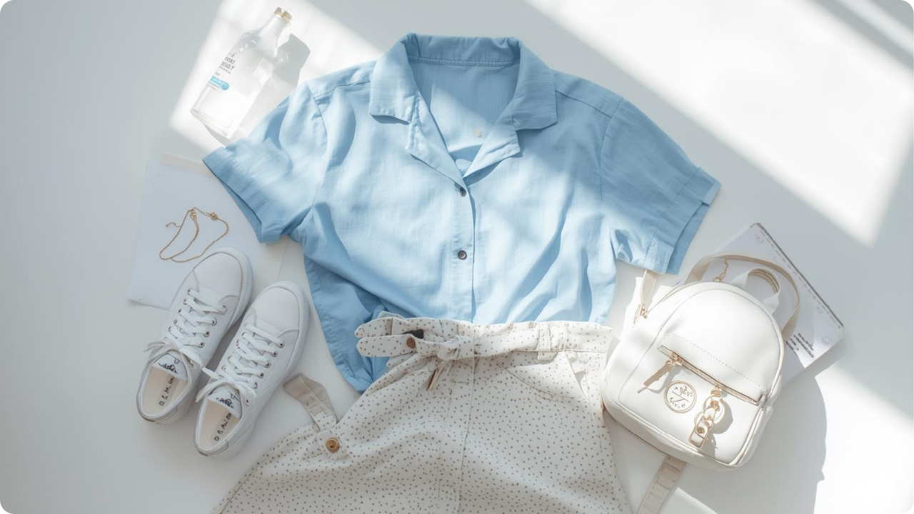 Philo Round outfit inspo including a shirt, skirt, and comfy shoes