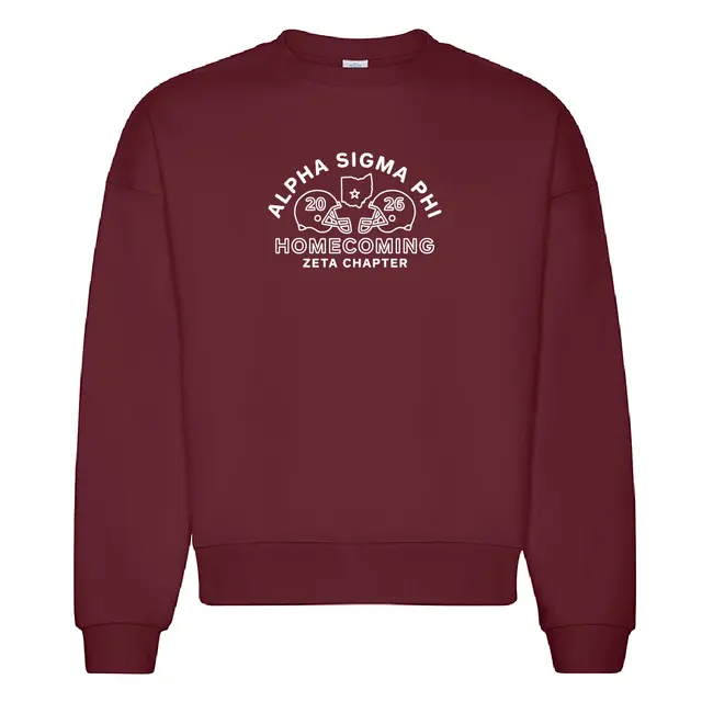 Alpha Sigma Phi Football Helmet Homecoming Crewneck 2