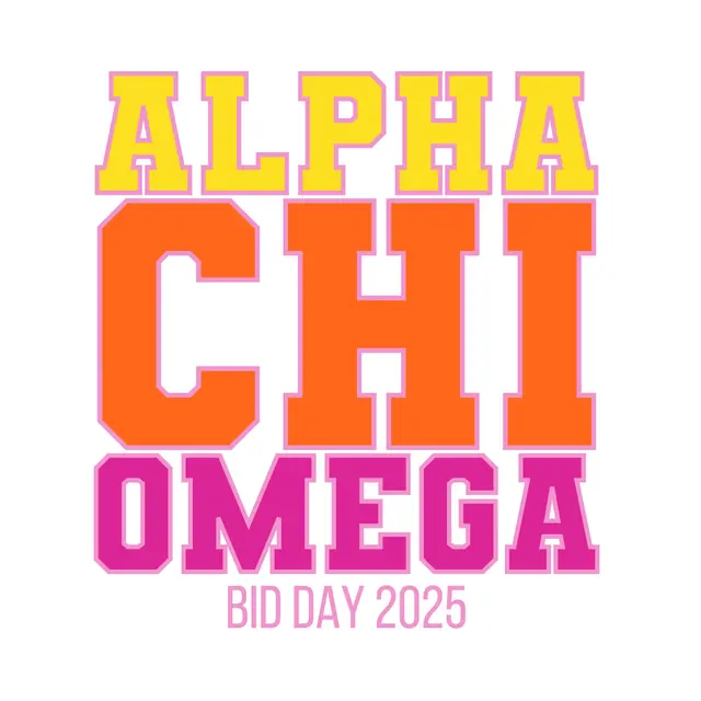 Alpha Chi Omega Bold Block Lettering Rush & Bid Tank