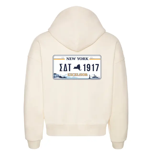 Sigma Delta Tau New York License Plate PR Hoodie 2