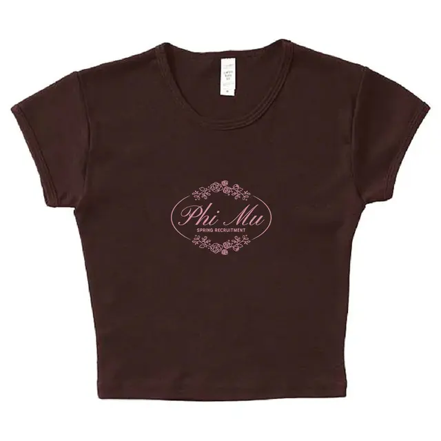 Phi Mu Floral Pink Text Spring Recruitment Shirt 2