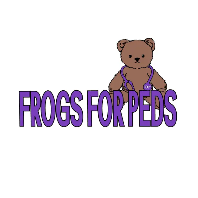 Frogs for pediatrics Teddy Bear with Bold Purple Text Philanthropy Shirt