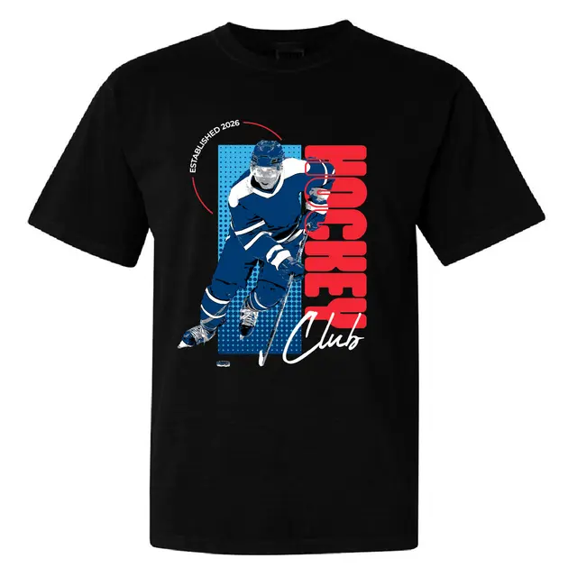 Hockey Club Vertical Text Skater Graphic PR Shirt 2