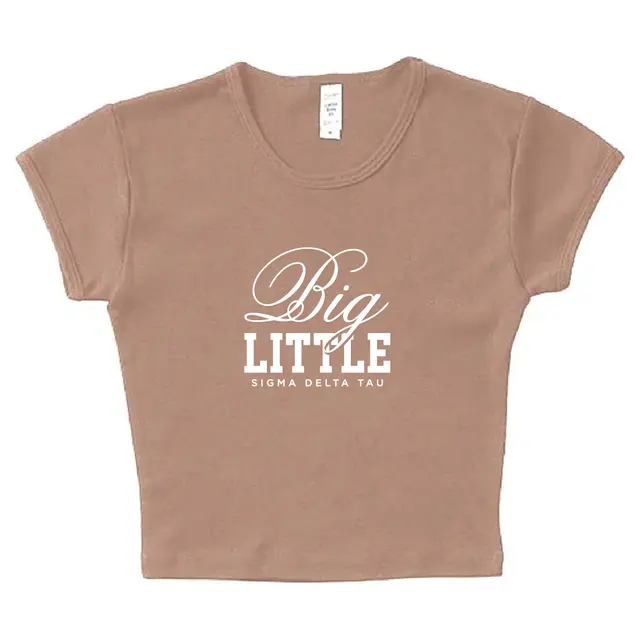 Sigma Delta Tau Script and Block Lettering Big Little Reveal Shirt 2