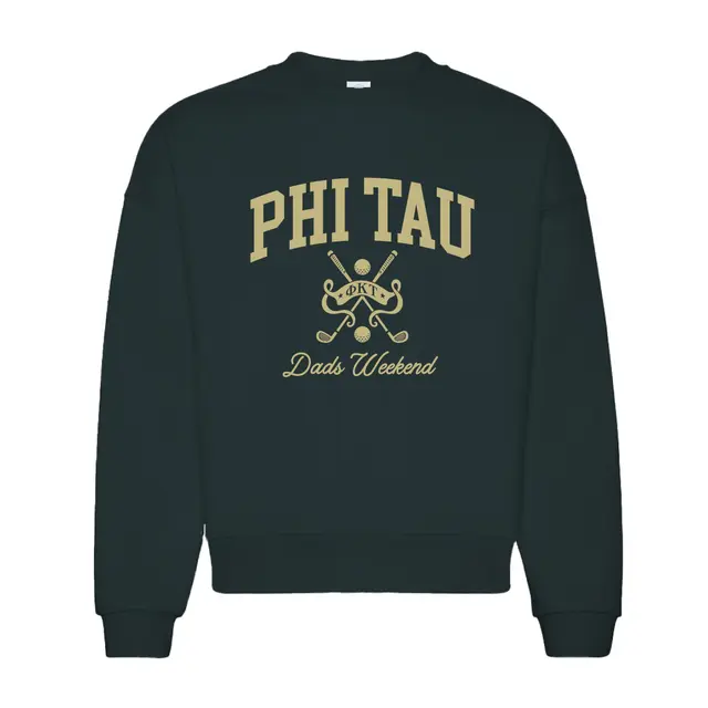 Phi Kappa Tau Crossed Golf Clubs Dads Weekend Crewneck 2