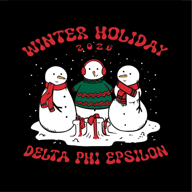 Delta Phi Epsilon Snowman Winter Holiday Hoodie
