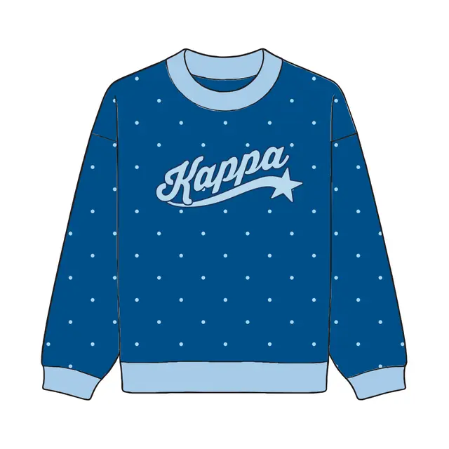 Kappa Kappa Gamma Curved Text Star Pattern PR Sweater 2
