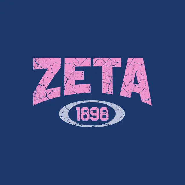 Zeta Tau Alpha Crackled Pink Text PR Shirt