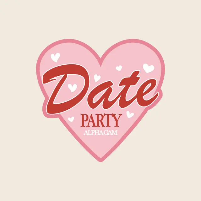 Alpha Gamma Delta Pink Heart Date Party Crewneck