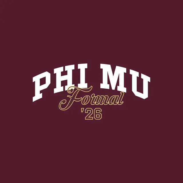 Phi Mu Arched Text and Script Formal Hoodie