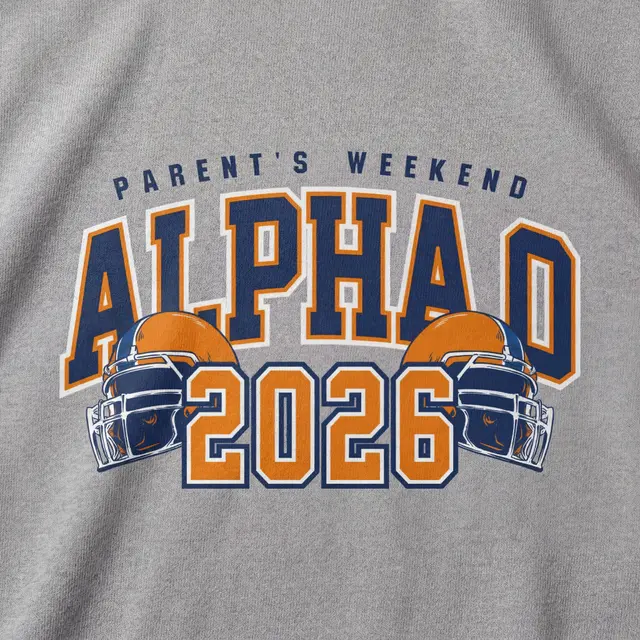 Alpha Omicron Pi Helmet Illustration Parents Weekend Sweater