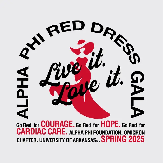 Alpha Phi Red Dress Gala Bold Script Sweater