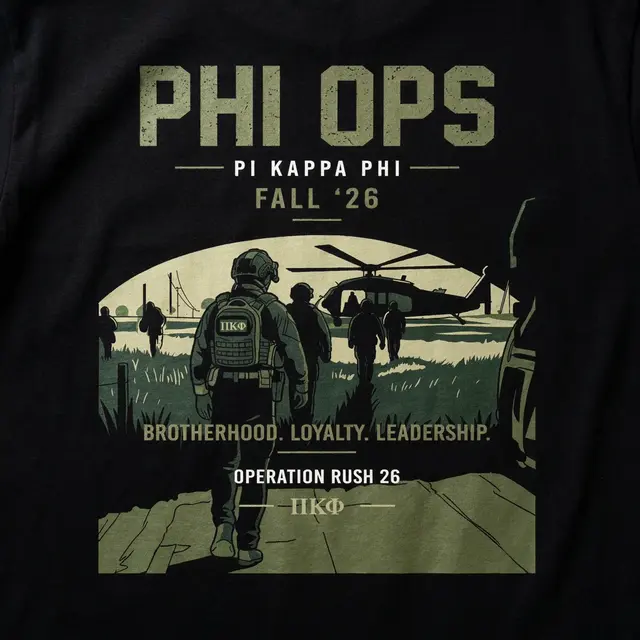 Pi Kappa Phi Military Style Graphic Rush Shirt