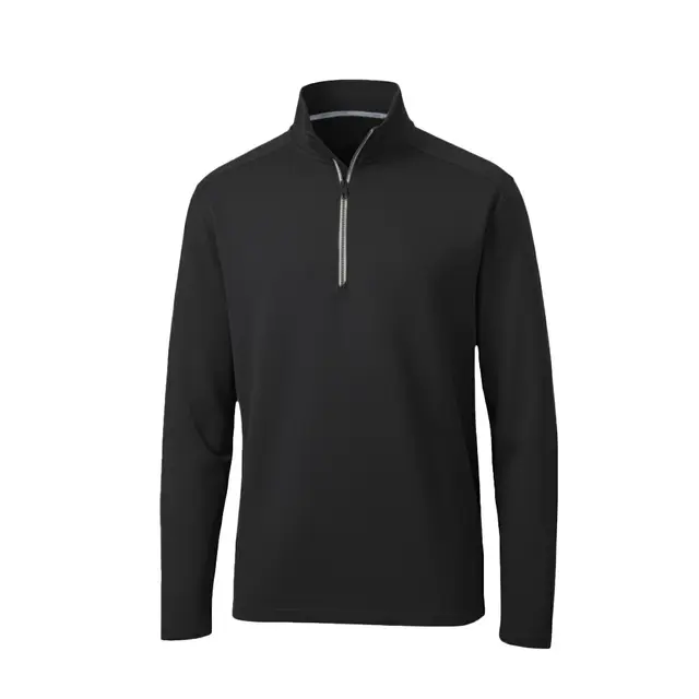 SPORTTEK-SPORTWICK-TEXTURED-14ZIP-PULLOVER-Black-Front