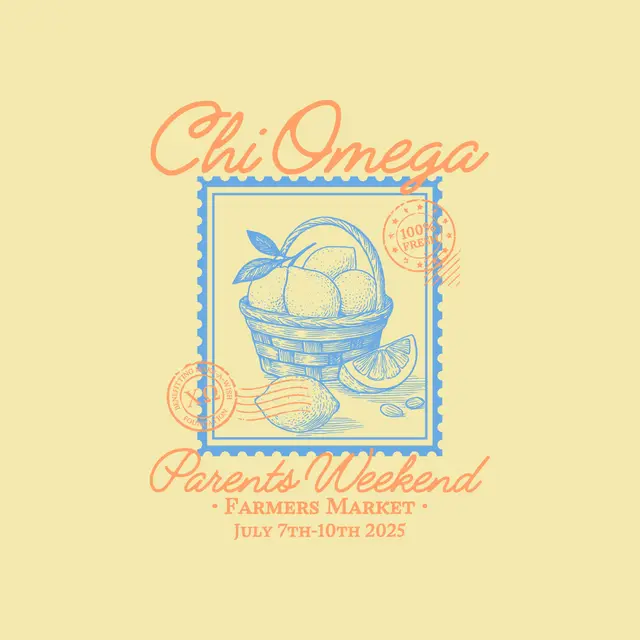 Chi Omega Basket Drawing Parents Weekend Shirt