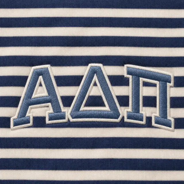 Alpha Delta Pi Striped Block Lettering PR Sweater
