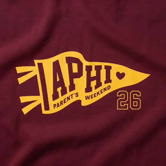 Alpha Phi Pennant Design Parents Weekend Hoodie