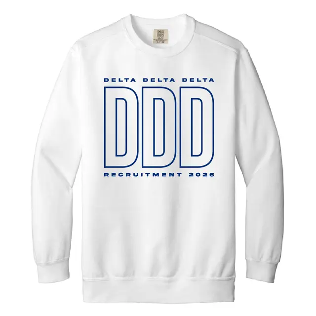 Delta Delta Delta Bold Block Outline Font Recruitment Crewneck 2