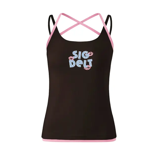 Sigma Delta Tau Starry Lettering Kiss Graphic PR Tank 2