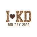 Kappa Delta I Love KD Zebra Printed Text Bid Day Crop Top