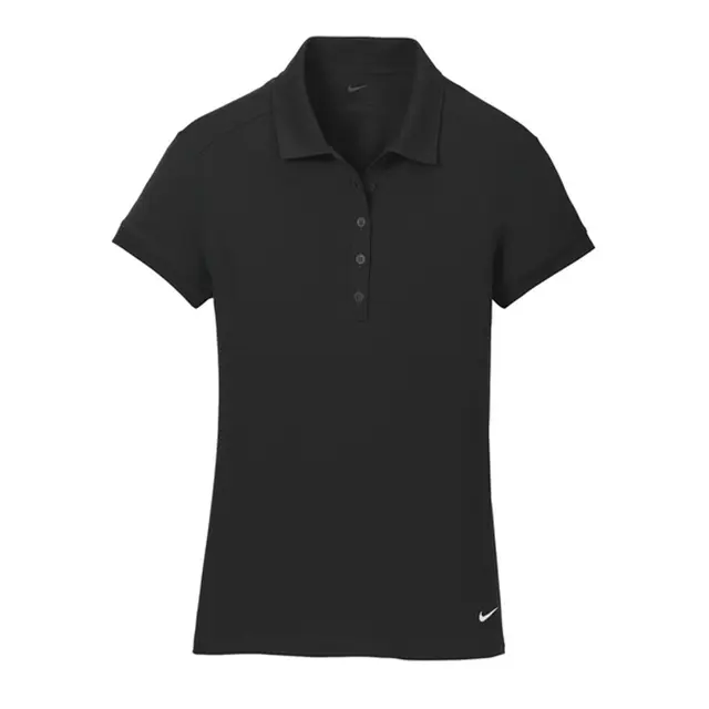 Women's Dri-FIT Solid Icon Pique Modern Fit Polo Black Front