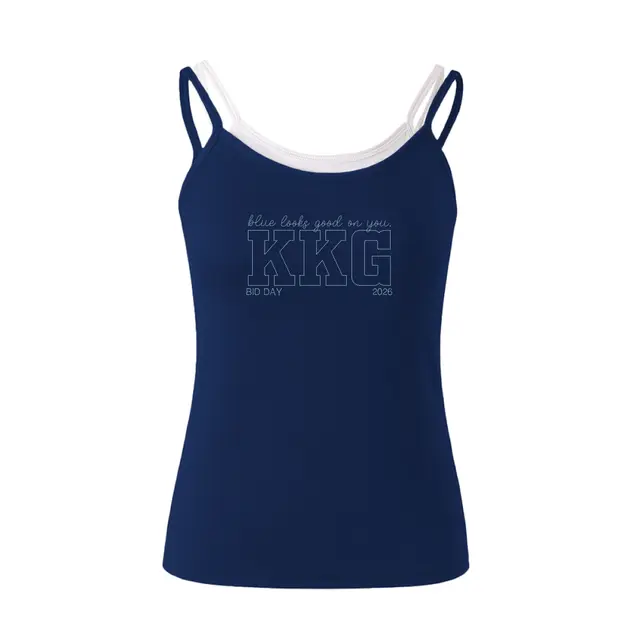Kappa Kappa Gamma Outlined Text Rush & Bid Tank 2