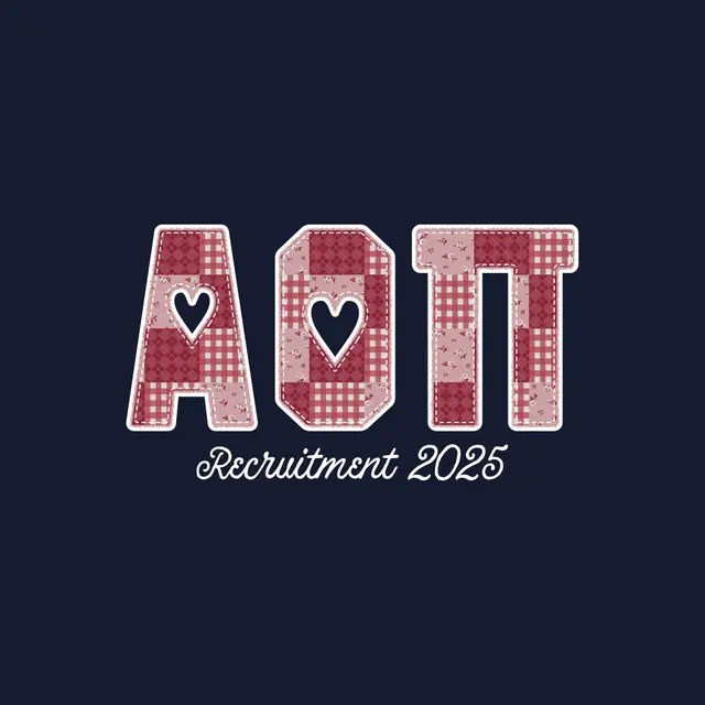 Alpha Omicron Pi Heart Cutout Plaid Recruitment Shirt