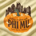 Phi Mu Pumpkin Illustration Skyline Date Party Tank