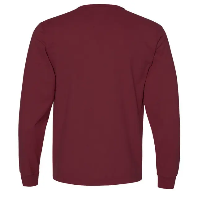 Champion Garment-Dyed Long Sleeve T-Shirt cd200 Crimson Back