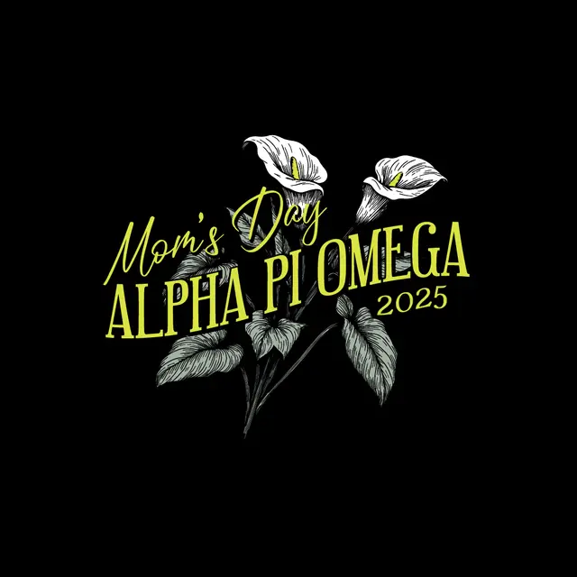 Alpha Pi Omega Floral Font Mom's Day Shirt