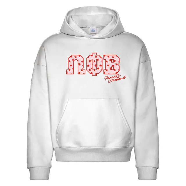 Omega Phi Beta Star Pattern Parent's Weekend Hoodie 2