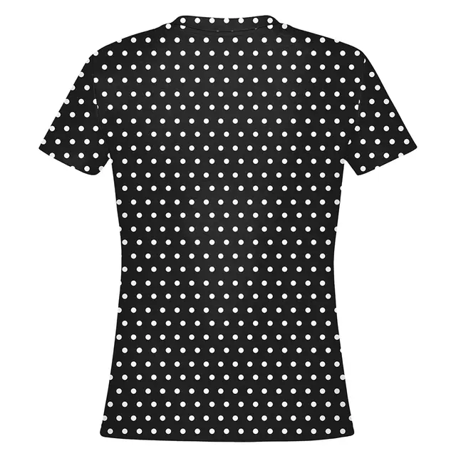 Fresh Prints FP105 Polka Dot Basic Sporty Tee Black White Back