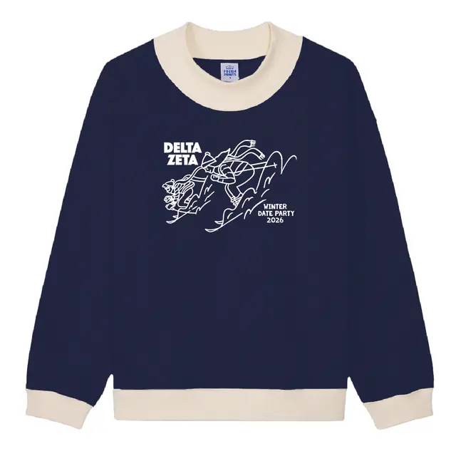 Delta Zeta Skiing Illustration Date Party Sweater 2