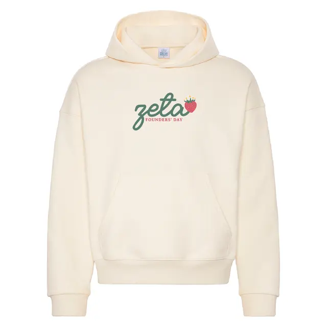 Zeta Tau Alpha Script Text with Strawberry Founder's Day Hoodie 2