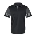 Adidas Striped Sleeve Polo a490 Black Front