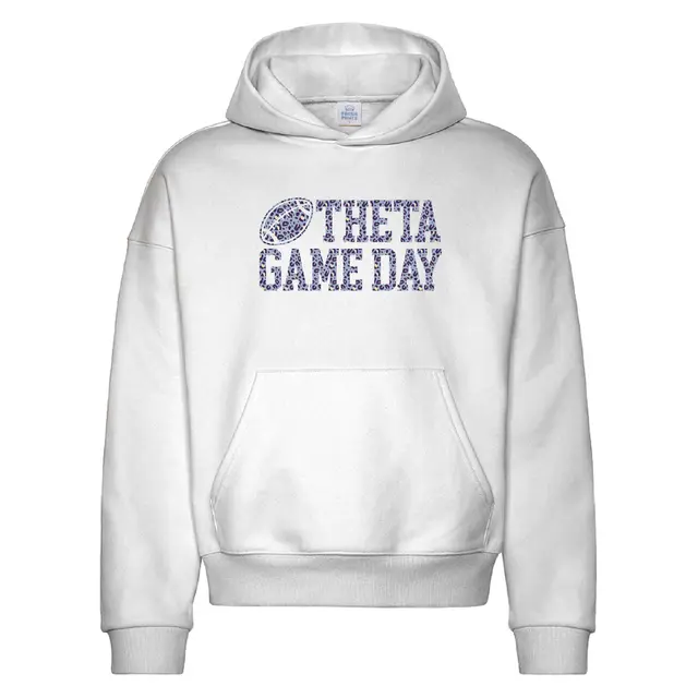 Kappa Alpha Theta Leopard Print Football Game Day Hoodie 2