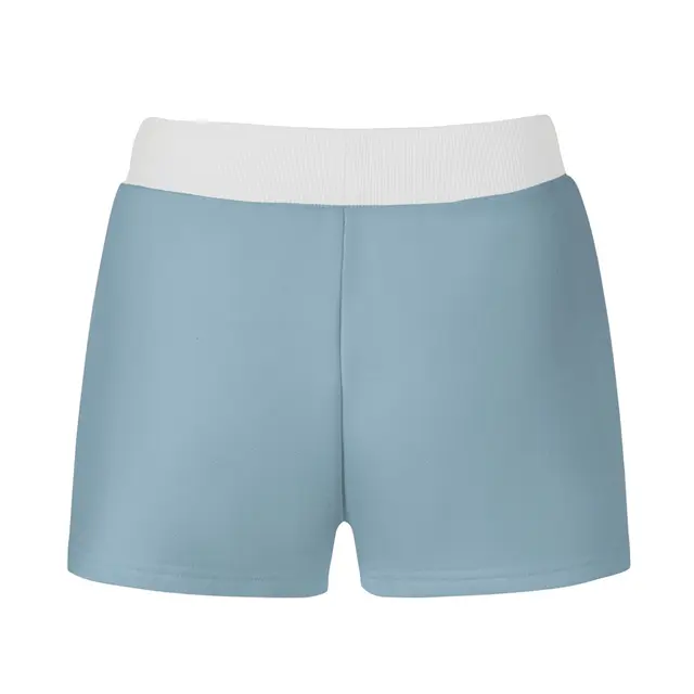 Fresh Prints Malibu Heavyweight Low Waist Color Block Sweatshorts Slate Blue White mto Back