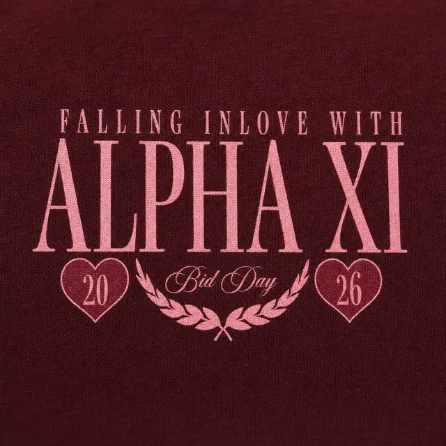 Alpha Xi Delta Heart Illustration Bid Day Tank