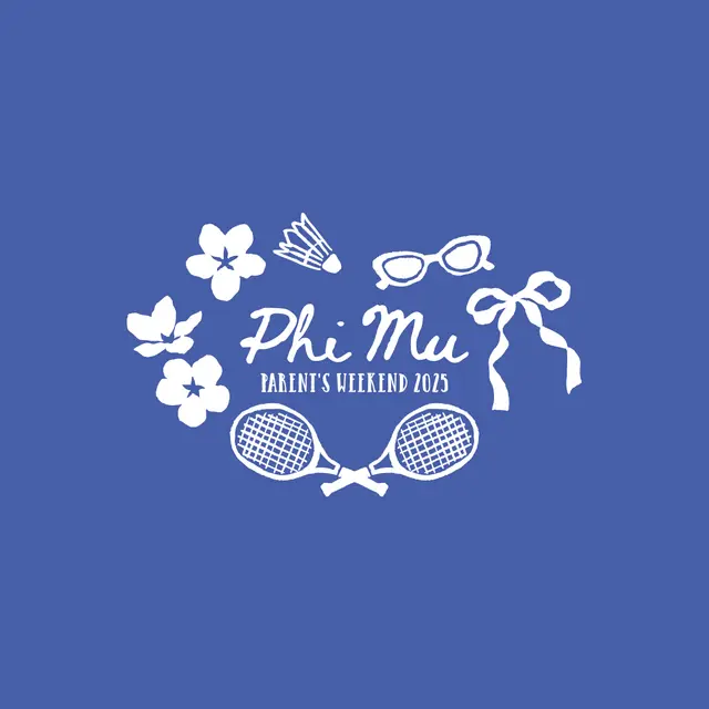 Phi Mu Floral Tennis Icons Parent's Weekend Shirt