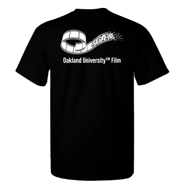 Film Reel Text Oakland University PR Shirt 2