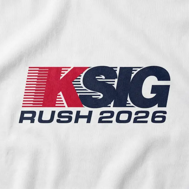 Kappa Sigma Striped Letters Rush Crewneck