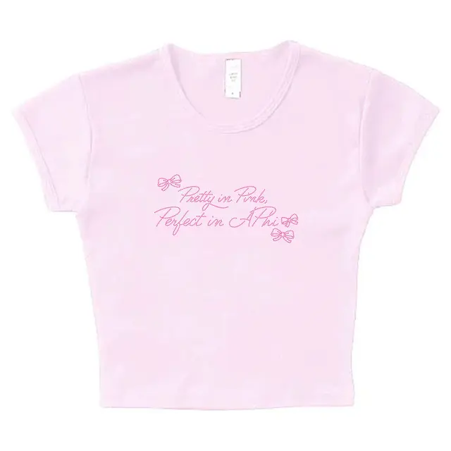 Alpha Phi Pink Bow Text PR Shirt 2