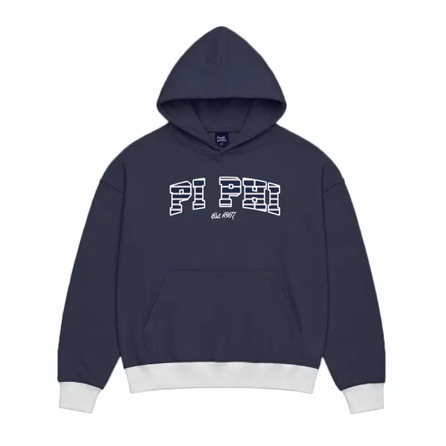 Pi Beta Phi Striped Block Lettering PR Hoodie 2