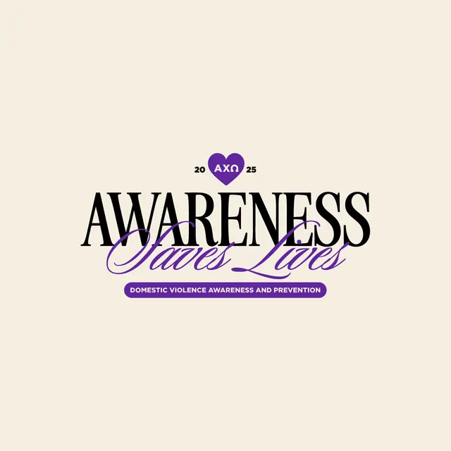 Alpha Chi Omega Awareness Saves Lives Text Philanthropy Hoodie