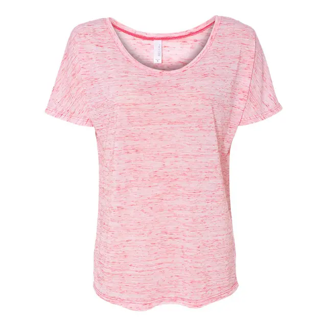 Bella + Canvas Ladies' Slouchy T-Shirt 8816 Red Marble Front