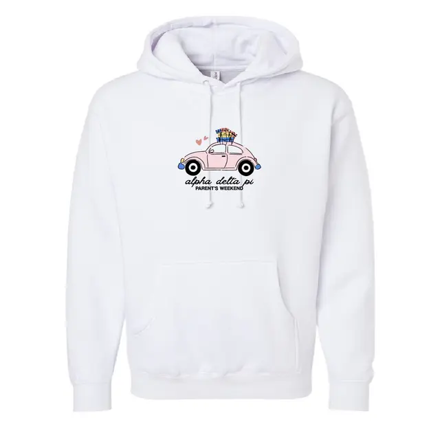 Alpha Delta Pi Pink Car Parent's Weekend Hoodie 2